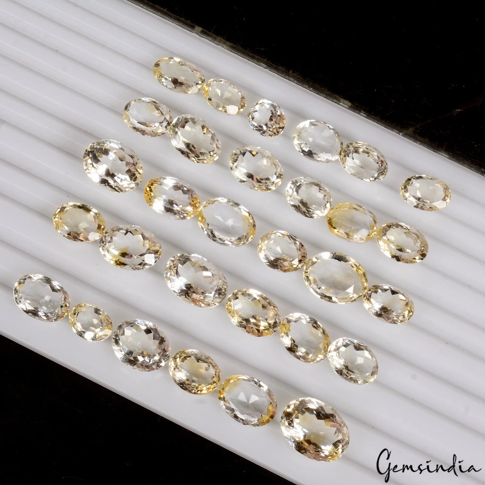 185.50 Ct Natural Untreated Yellow Citrine Oval Cut Faceted Loose Gemstone Lot