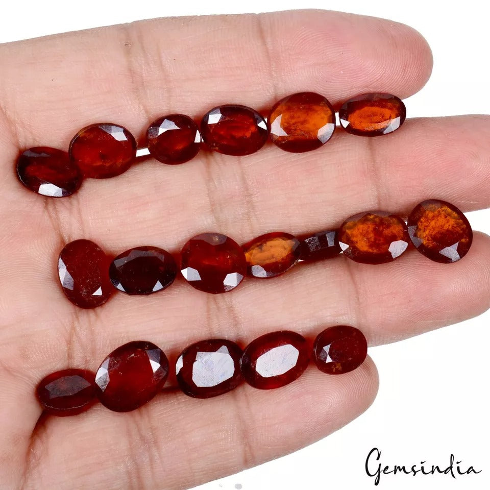 Hessonite Garnet Lot, Loose Gemstone, Untreated, Orange — 18 Pieces, 09mm to 12mm, 74.80 Ct