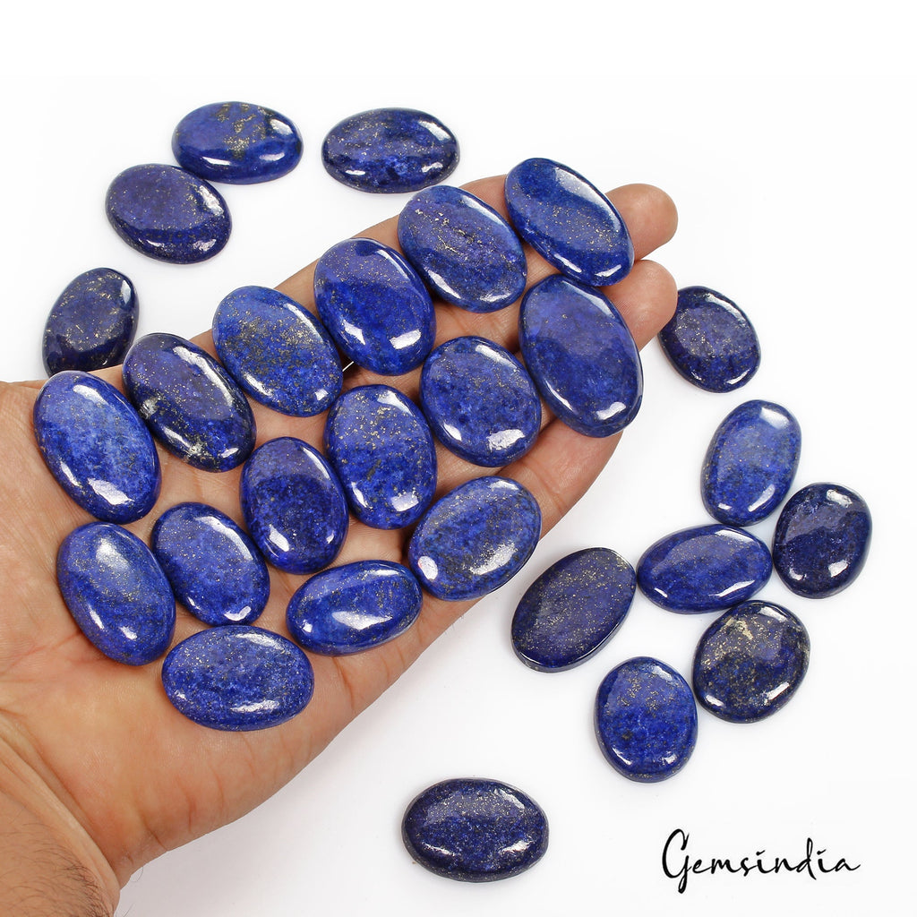 1000 Cts/27 Pcs Natural Blue Lapis Lazuli Gold Flecks Oval Loose Wholesale Gems