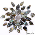 33 Pc Natural Labradorite Multi Fire 22mm-31mm Pear Cabochon Loose Gemstones Lot