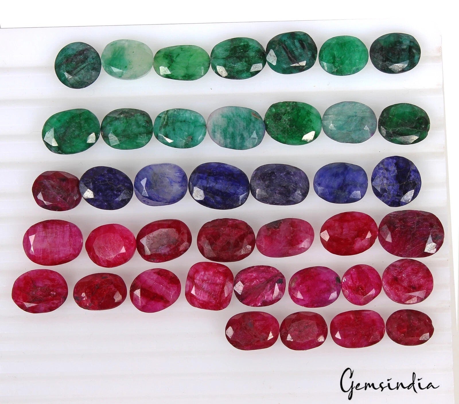 340 Ct Natural Multicolor Beryl Emerald Oval Faceted Loose Wholesale Gems Lot