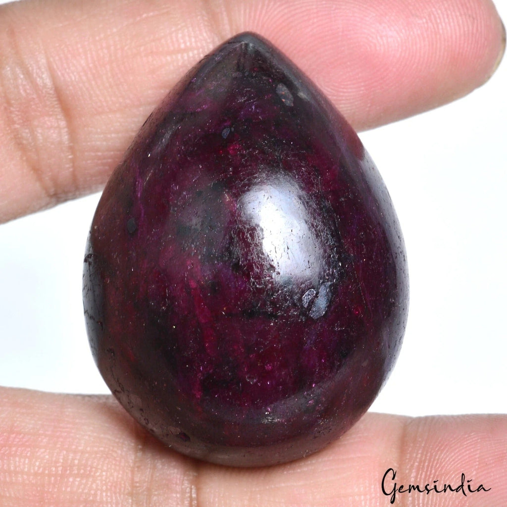 Natural Ruby Pear Cab 250.90 Ct Pendant Size Certified Gems For Making Jewelry