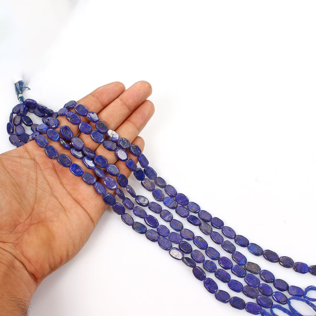 5 Strand/13" each ~ Natural Blue Lapis Lazuli Oval Shape 10mm-12mm Drilled Beads