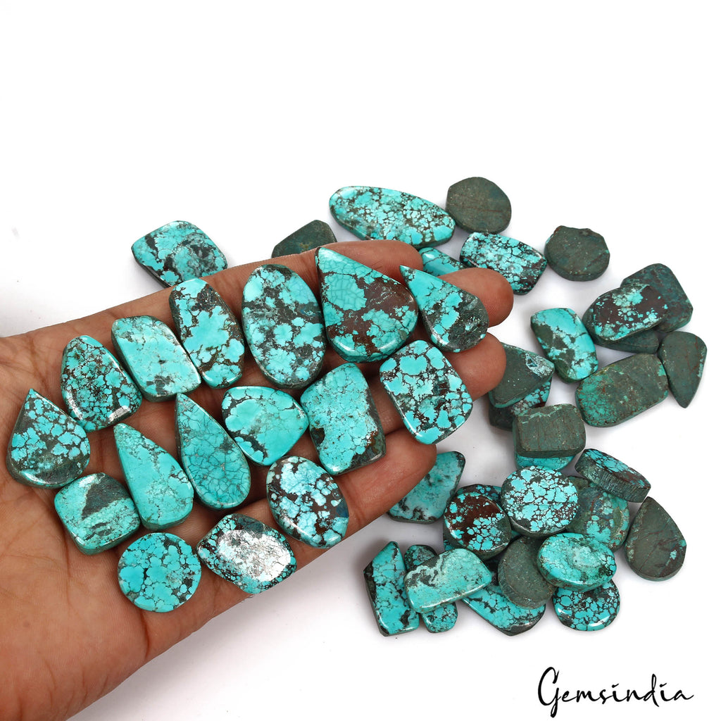 740 Cts/50 Pcs Natural USA Blue Green Turquoise Mix Cab Loose Wholesale Gems Lot