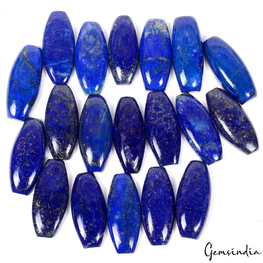 380 Ct Natural Blue Lapis Lazuli Fancy Cut Flat Back Loose Gemstone Lot 19 Pcs