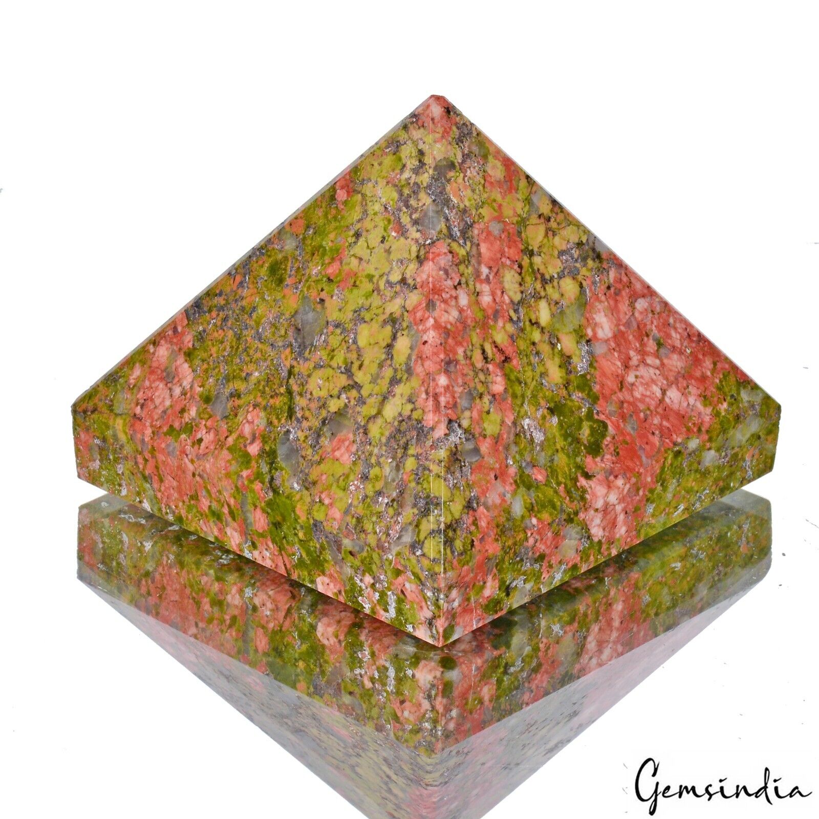 Unakite Loose Gemstone, Untreated — 1.75 x 2 inch, 1020 Ct (204 g)