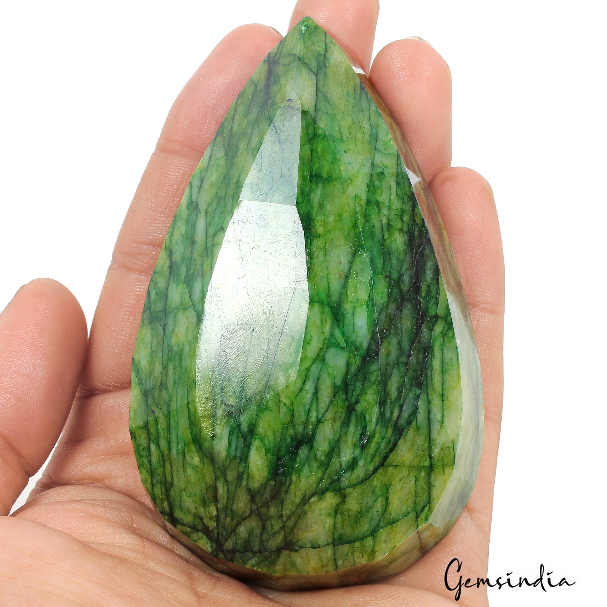 1480 Ct Natural Parrot Green Emerald Pear Faceted Earth Mined Huge Size Gemstone