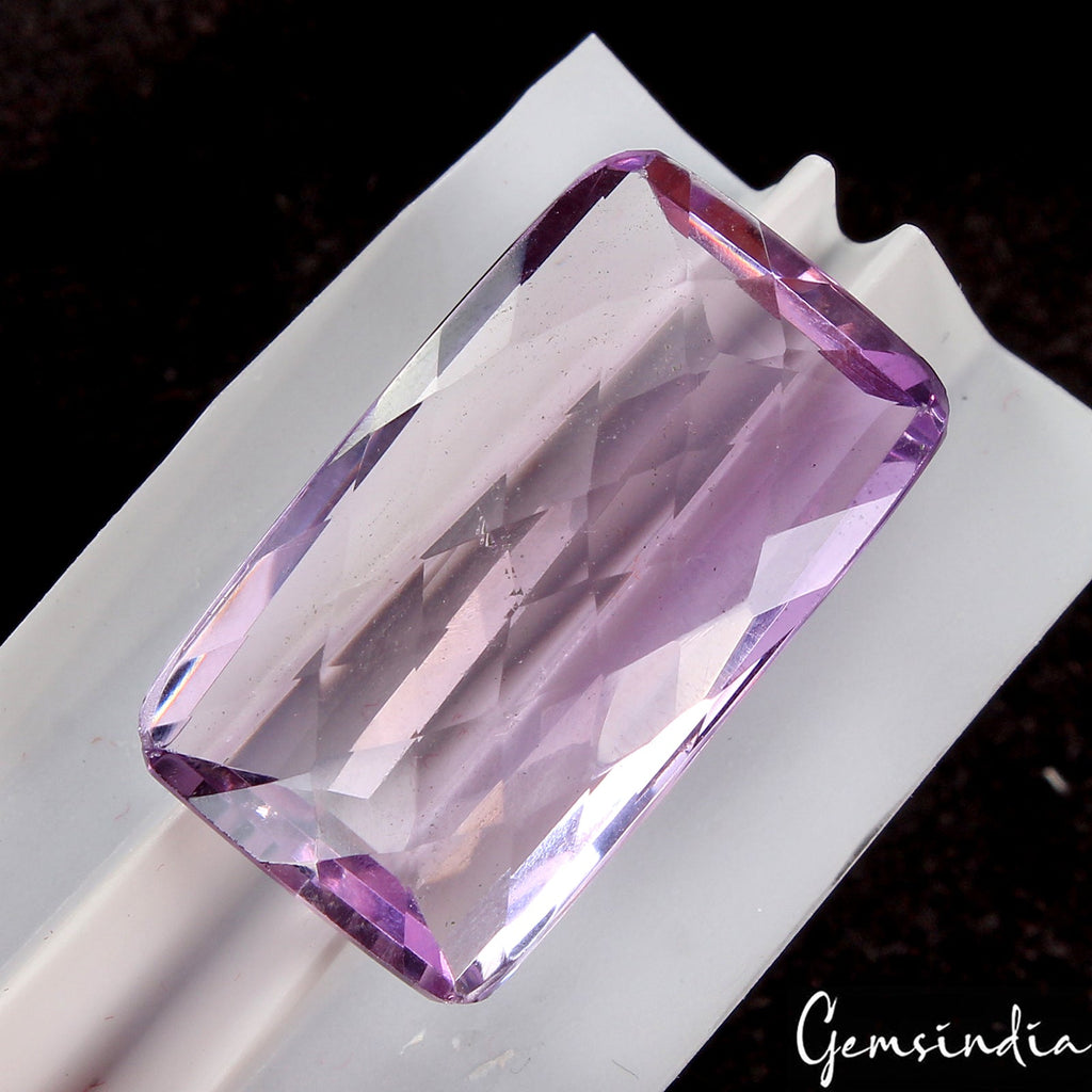 30.10Ct VVS Natural Amethyst Cushion Checker Cut Purple Untreated Loose Gemstone