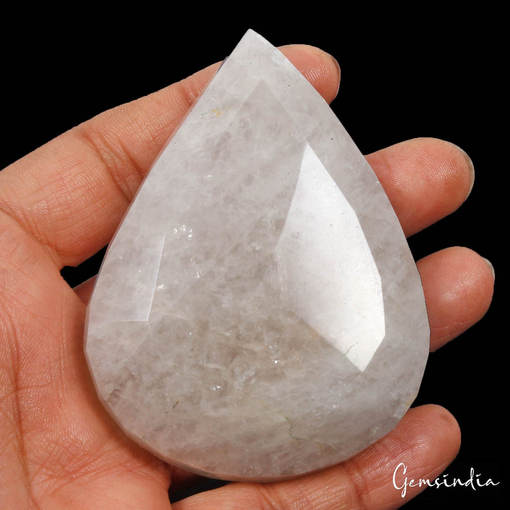 800 Cts Natural Untreated White Quartz Pear Faceted Cut Huge Size Loose Gemstone