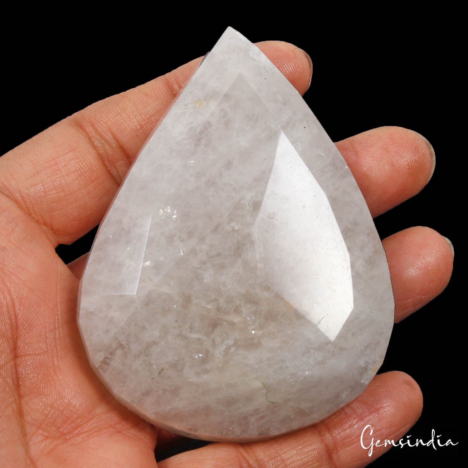800 Cts Natural Untreated White Quartz Pear Faceted Cut Huge Size Loose Gemstone