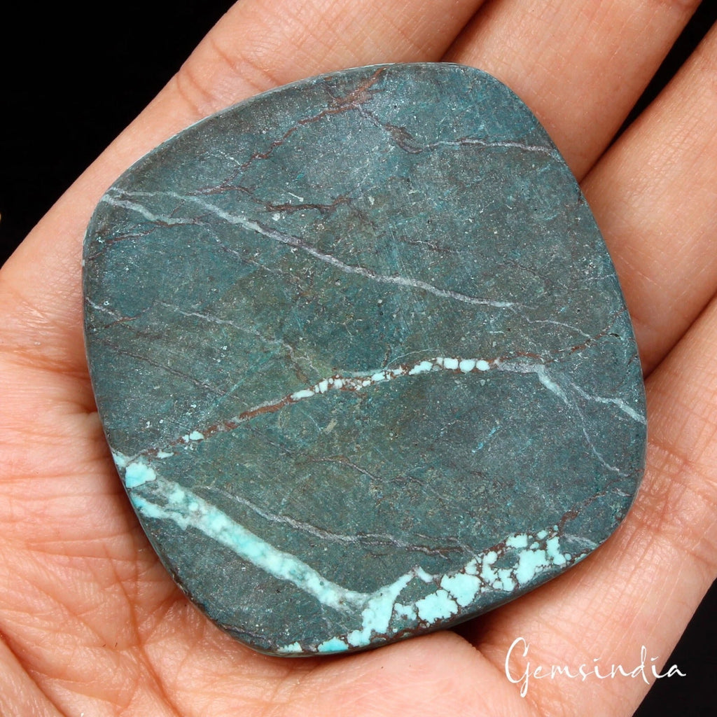 113.10 Cts Natural Arizona USA Spiderweb Turquoise Cushion Loose Gem For Pendant
