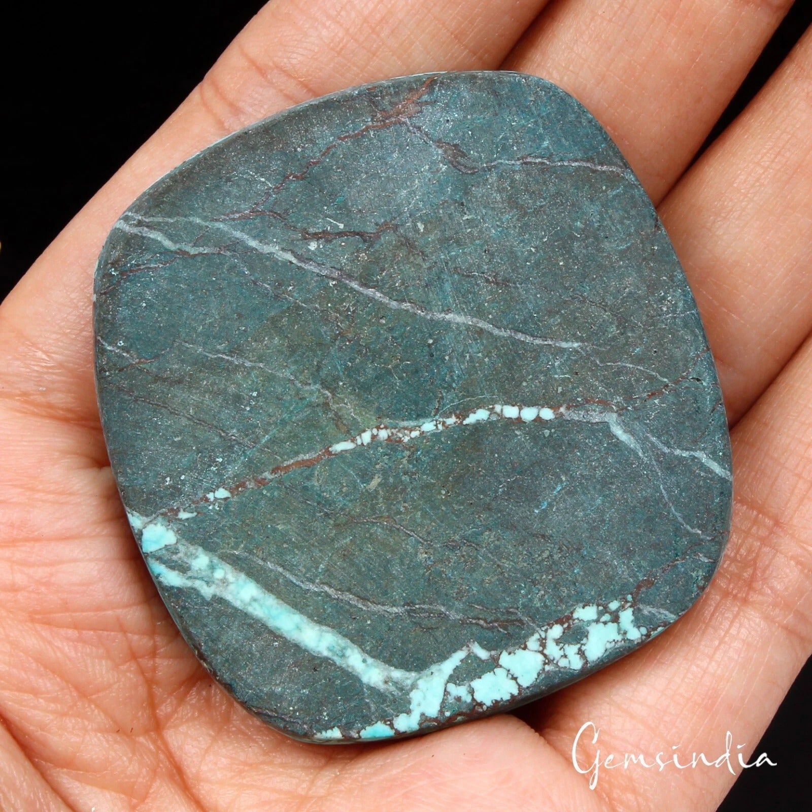 113.10 Cts Natural Arizona USA Spiderweb Turquoise Cushion Loose Gem For Pendant