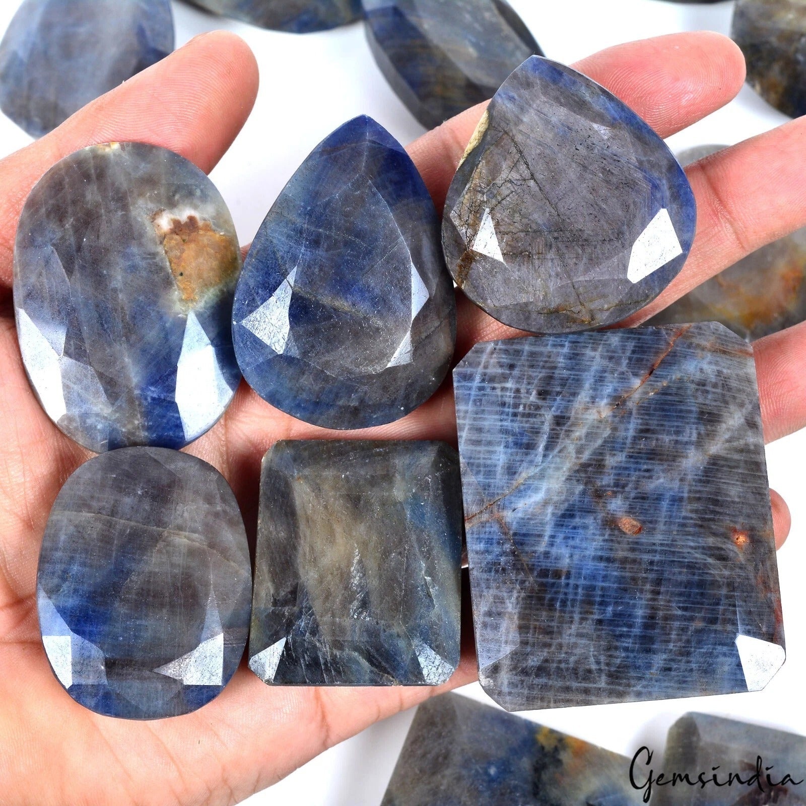 Certified 1 Kilo Natural Blue Sapphire Huge Mix Cut Untreated 31-57mm Loose Gems