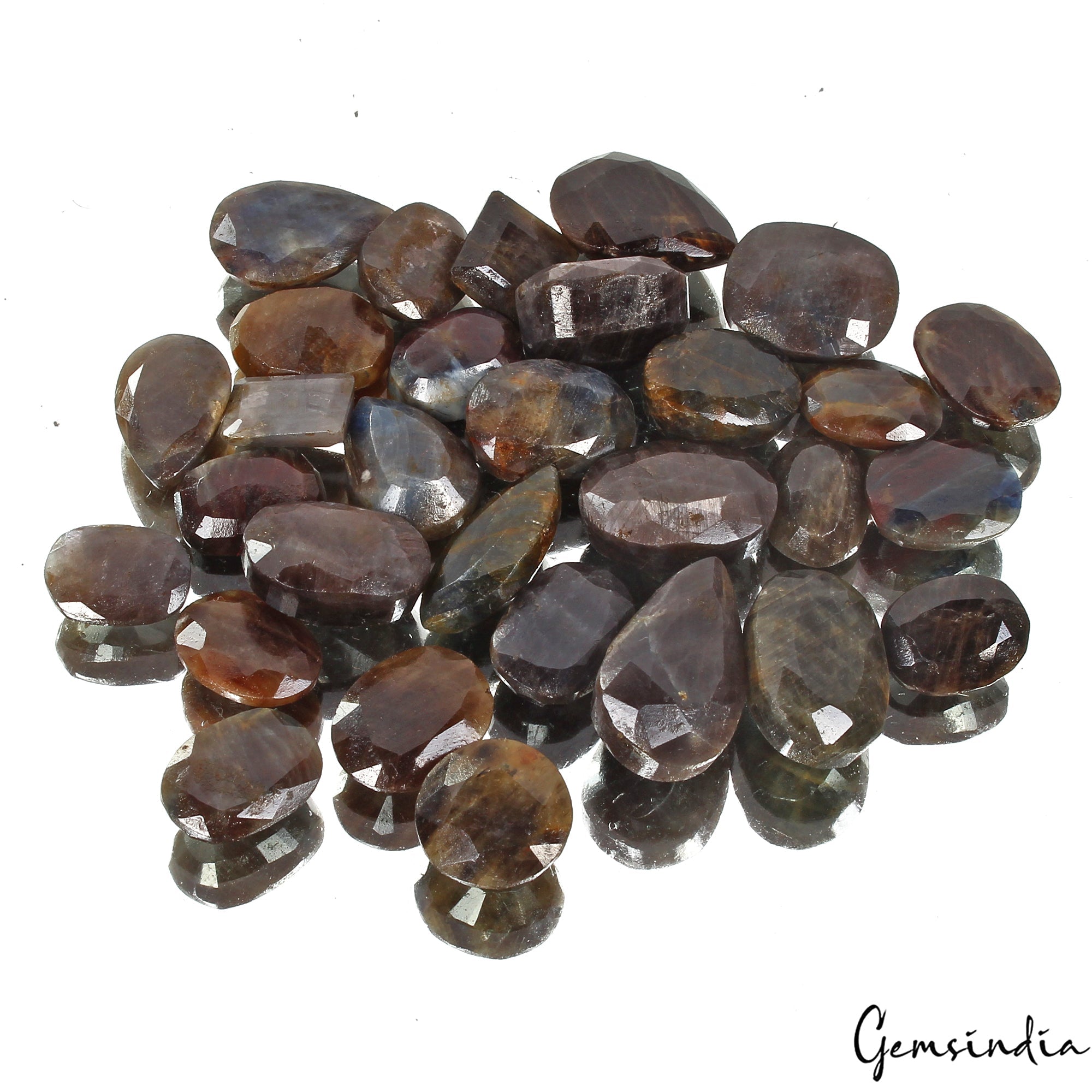470 Ct/46 Pcs Natural Untreated Brown Sapphire Mix Cut Loose Gem Lot For Jewelry