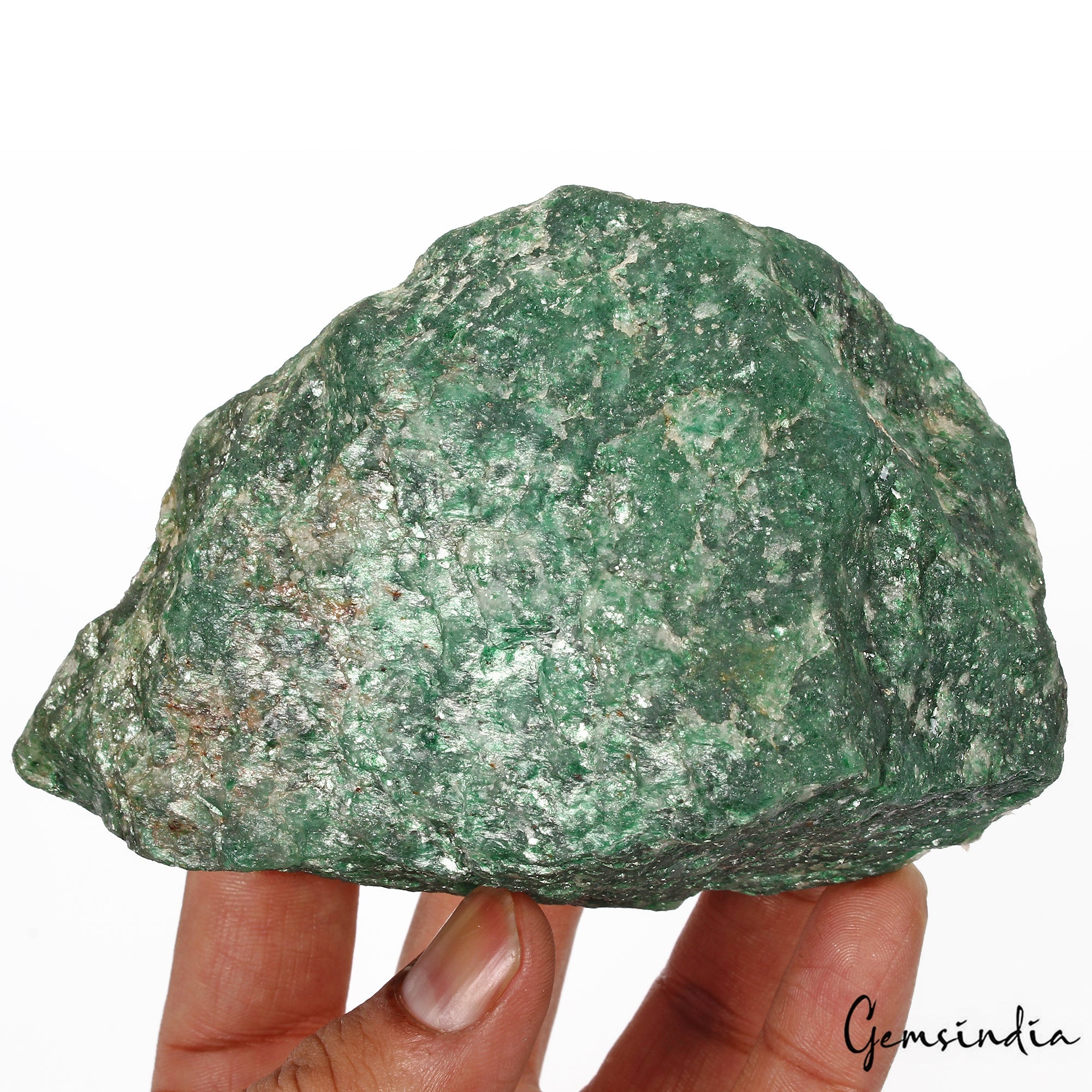 2600 Cts Natural Green Aventurine Rough Gem Carved Meditating Buddha Face Statue