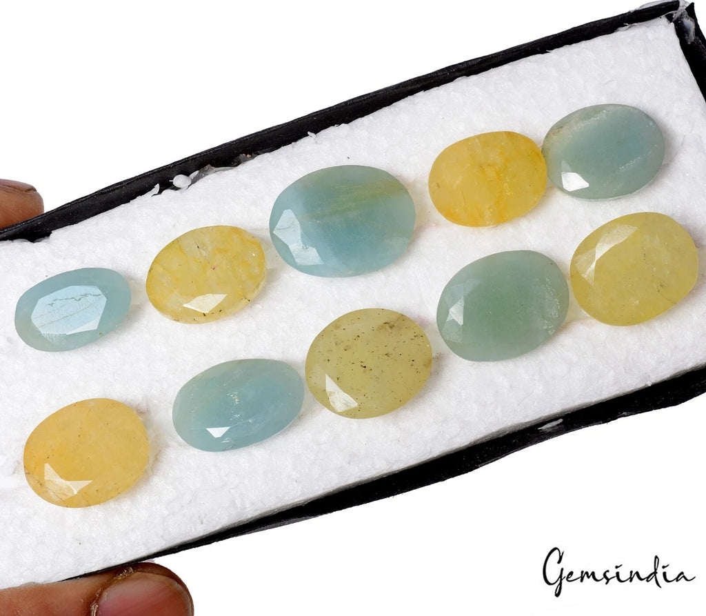 Aquamarine Lot, Loose Gemstone, Blue — 10 Pieces, 16mm to 20mm, 131.30 Ct, Brazil