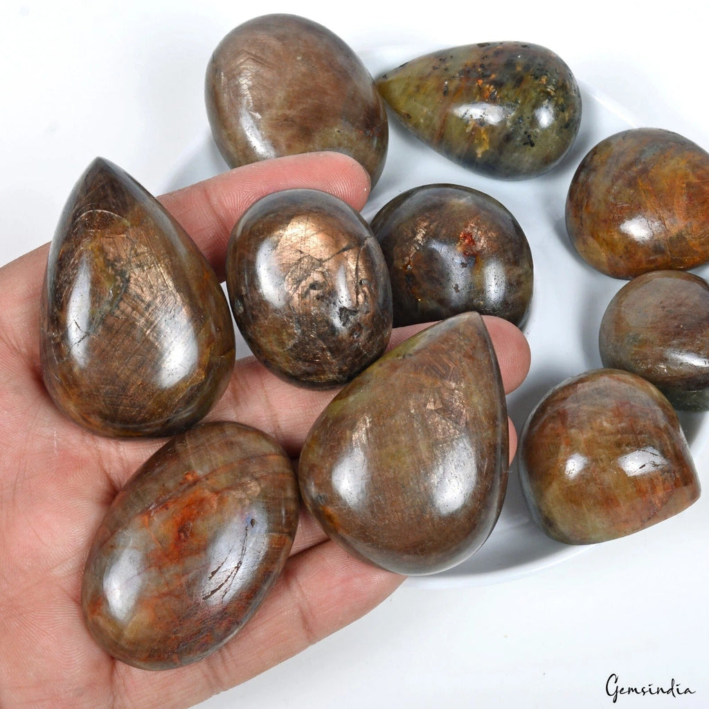 2400 Ct Natural Golden Brown Untreated Sapphire Mix Cab Loose Wholesale Gems Lot