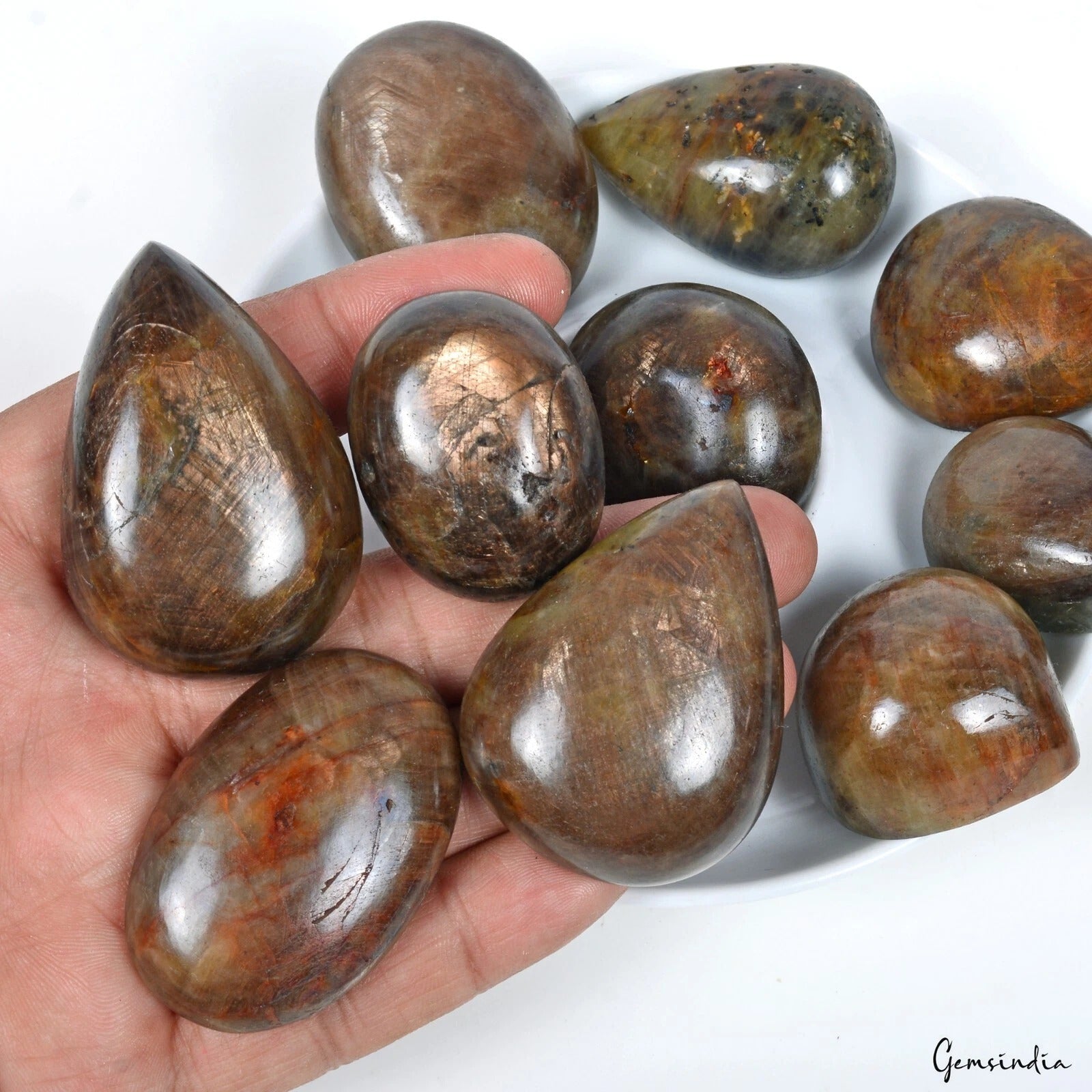 2400 Ct Natural Golden Brown Untreated Sapphire Mix Cab Loose Wholesale Gems Lot