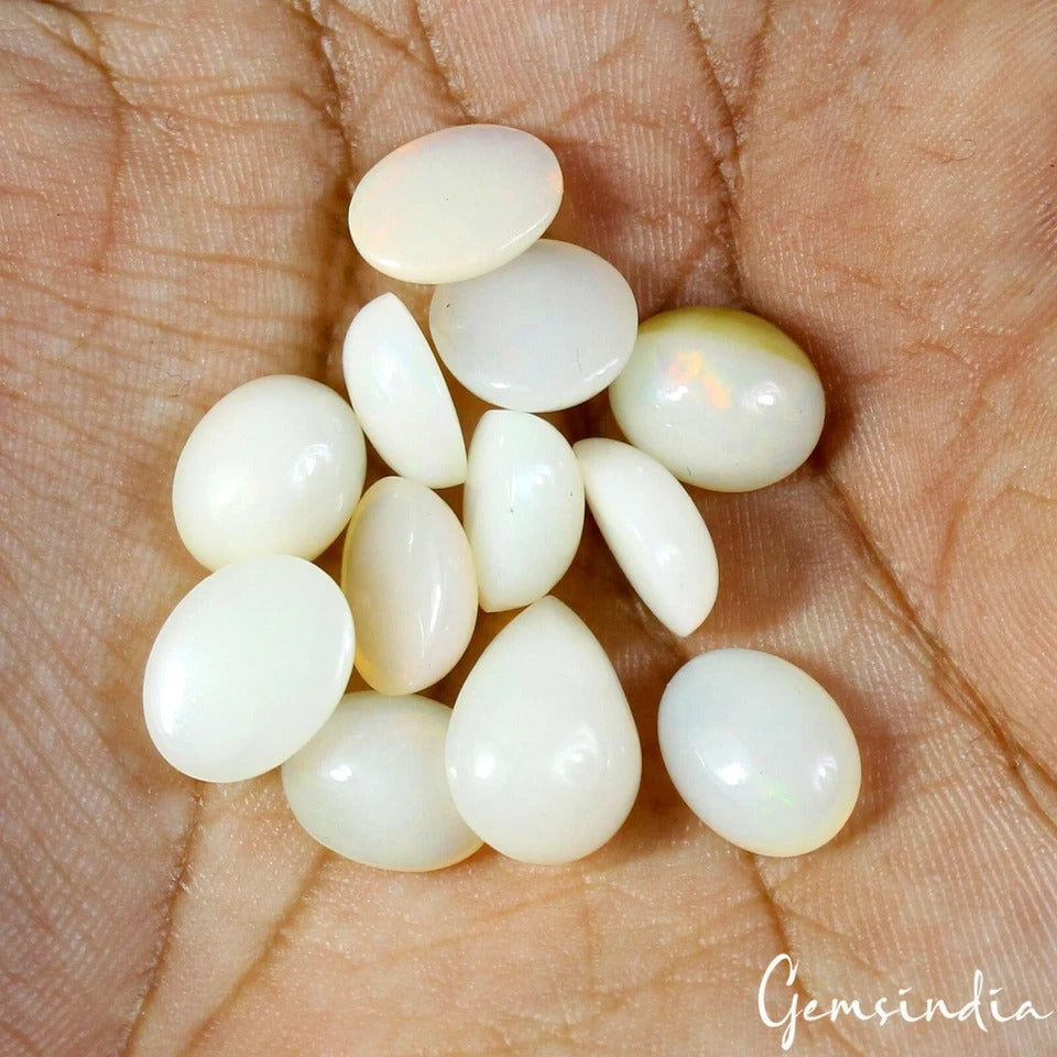 29.50 Ct/12 Pc Natural Untreated Australian Multi Shine Opal Oval Cab Loose Gems