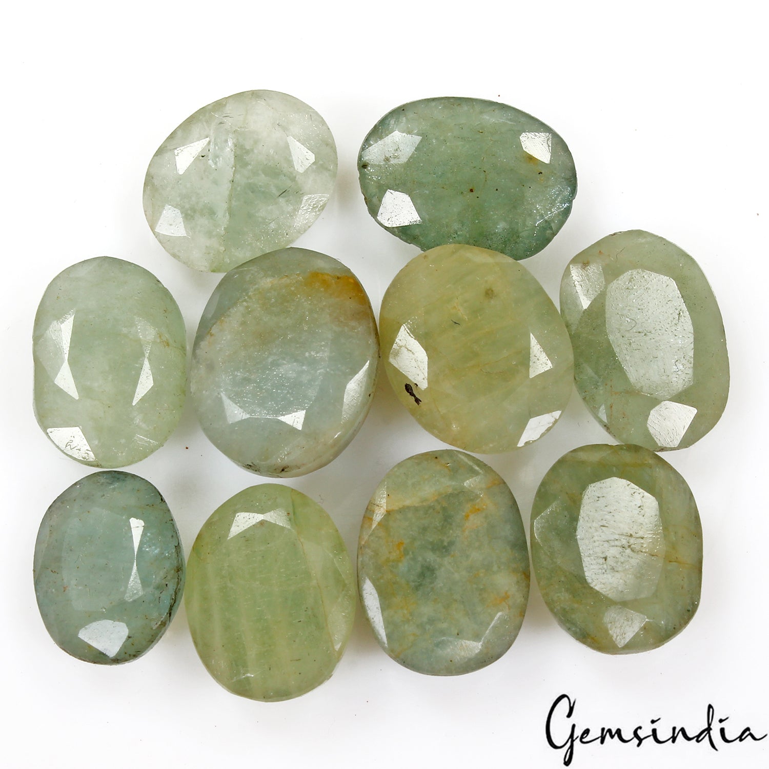 10 Pcs Natural Beryl Aquamarine 16-20mm Oval Cut Untreated Gemstones~136.70 Ct