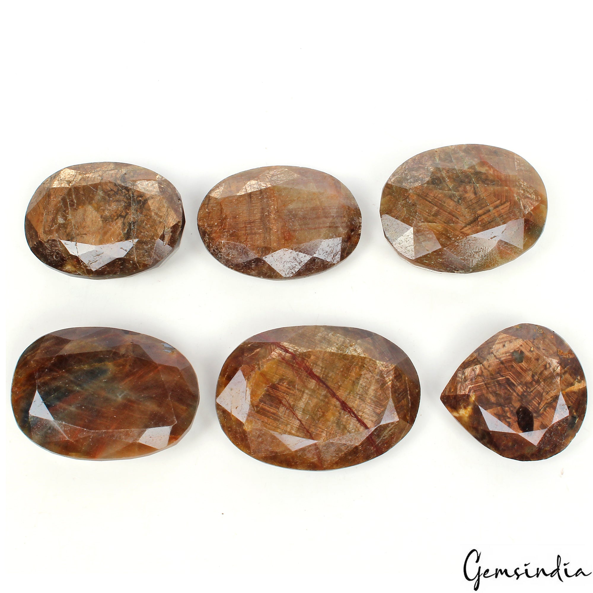 Untreated Brown Sapphire 970 Cts Mix Cut Loose 31mm-43mm Gemstones Lot~ 6 Pcs