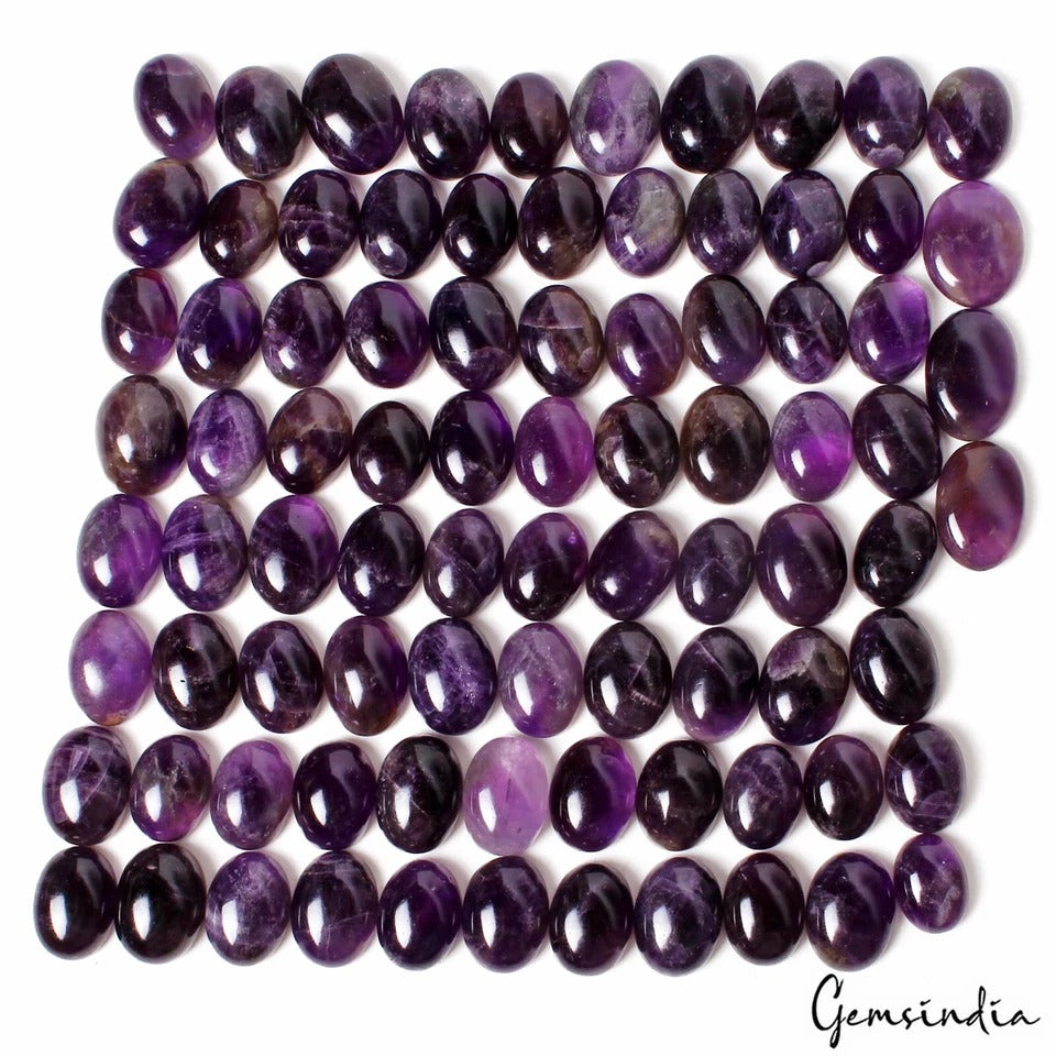 1100Ct Natural Dark Purple Amethyst Oval Cab Untreated Brazilian Loose Gemstones