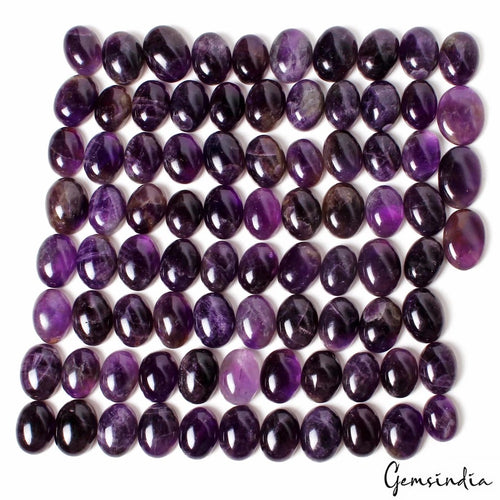 Amethyst Cabochon, Untreated, Purple — 15mm to 20mm, 1100 Ct, Brazil