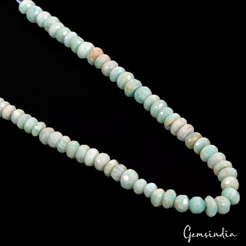 Amazonite Beaded Strand, Blue — 5mm to 7mm, 76.60 Ct, Madagascar