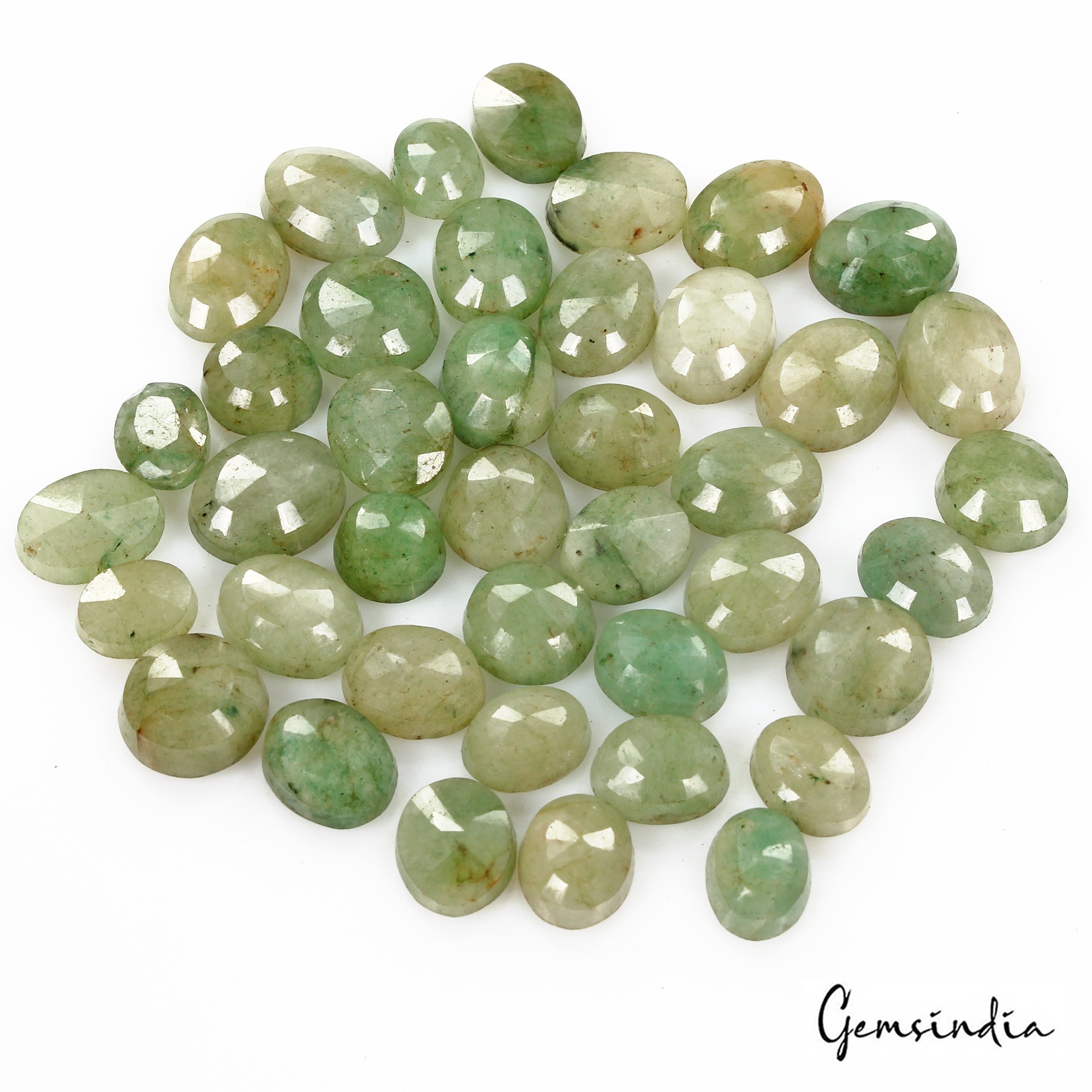 Certified 120 Cts/41 Pcs Natural Brazilian Green Emerald Oval Gems For Jewelry