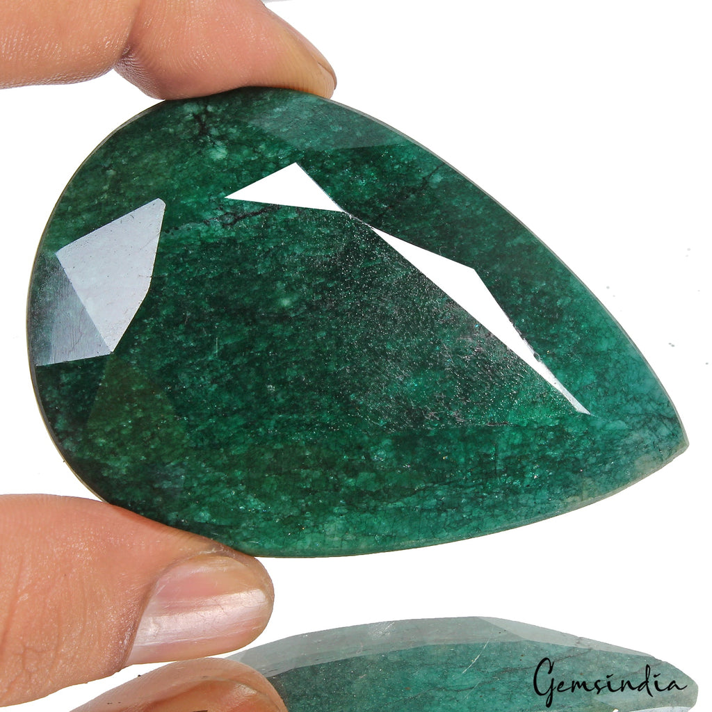 570 Ct Natural Finest Green Zambian Emerald Pear Faceted Earth Mined Loose Gems