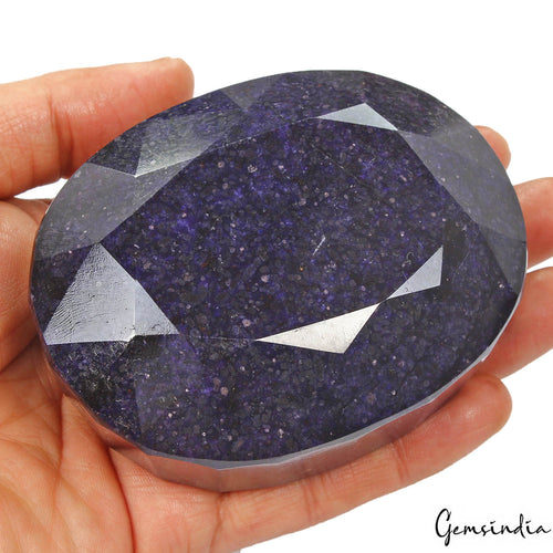 African Blue Sapphire Loose Gemstone, Color Enhanced — 93x72x46mm, 3260 Ct, Africa