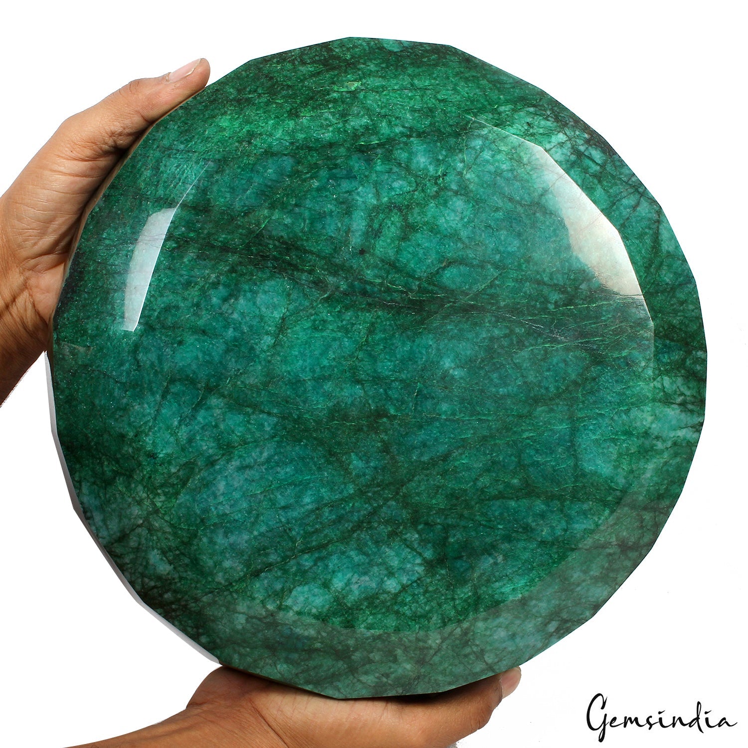 Giant 14.35 Kg Natural Emerald Brazil Gemstone-Huge Round Cut 11.5" Masterpiece