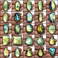 Labradorite Lot, Cabochon, Untreated — 25 Pieces, 34mm to 49mm, 1840 Ct