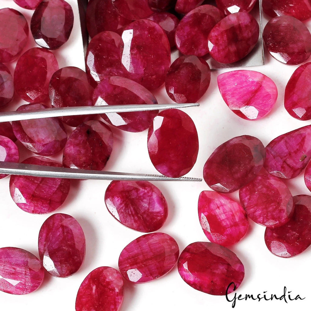 650 Ct Natural Pink Red Beryl Bixbite USA Mix Cut Loose 13-19mm Gemstones ~63 Pc