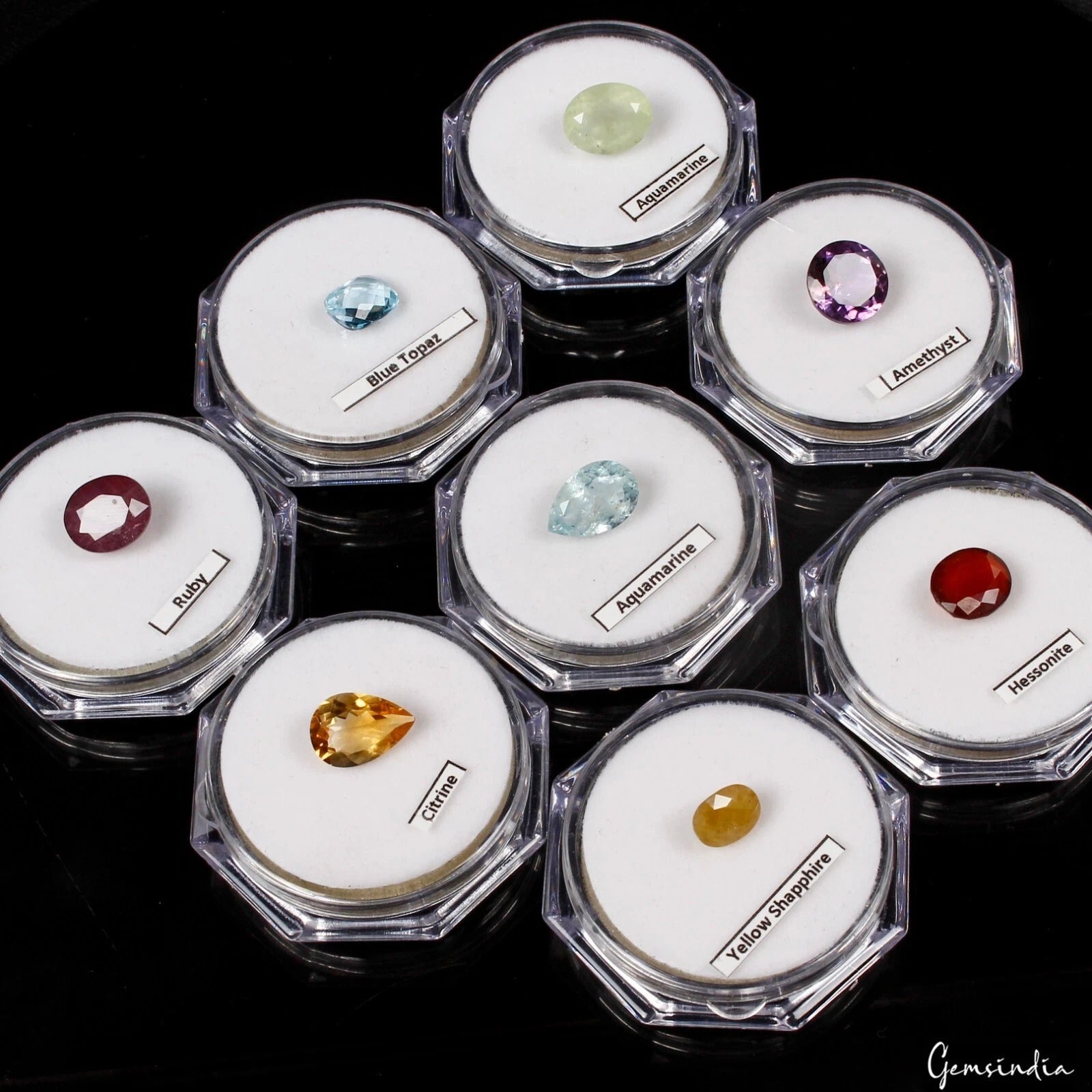 8 Pcs Estate Genuine Semi Precious Loose Mix Cut Jewelry Gemstones Collection
