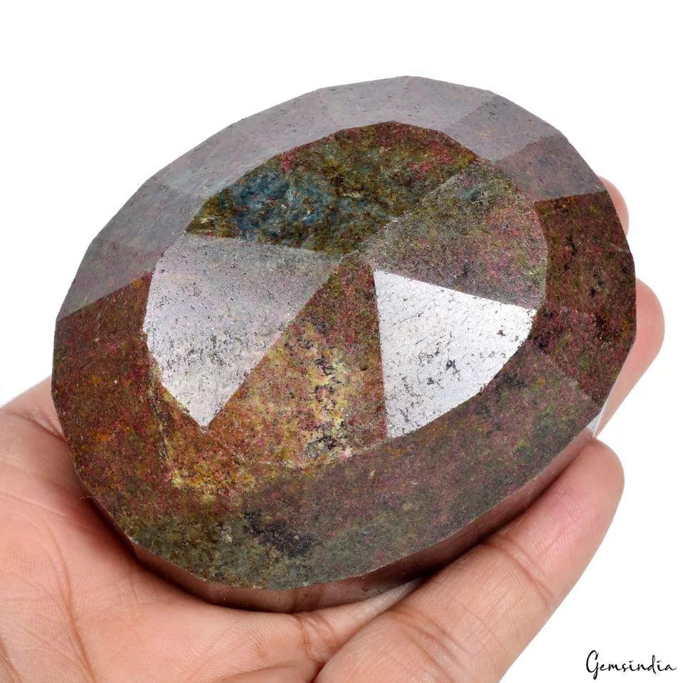 2120 Ct Natural Untreated Ruby Fuchsite Oval Faceted Earth Mined Loose Gemstone