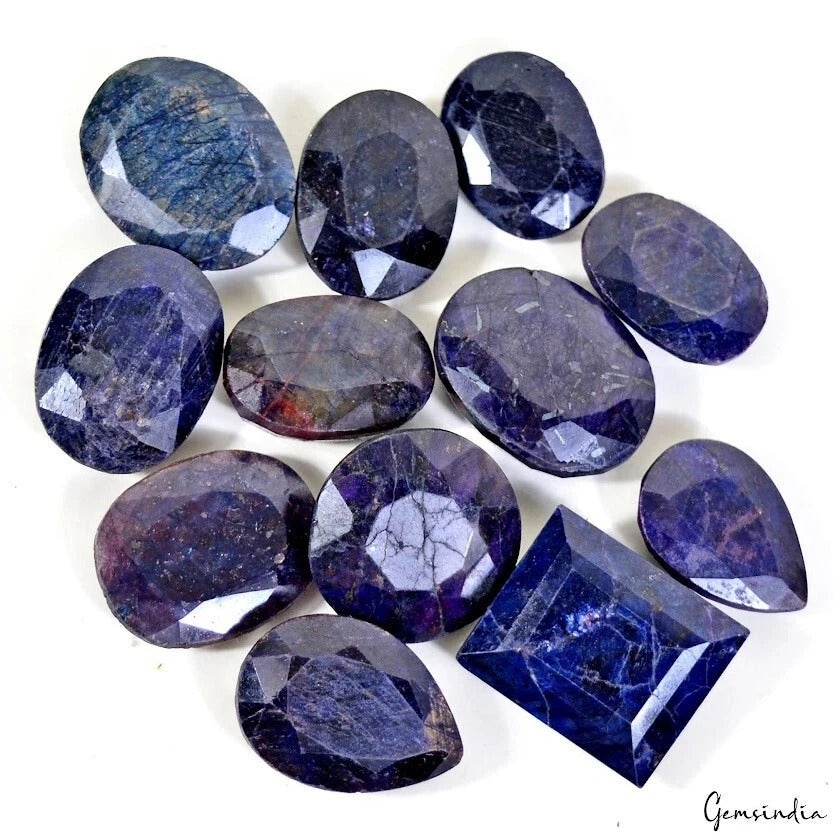 1030 Ct/12 Pcs Natural Blue Sapphire Mix Cut Loose 27mm-32mm Huge Gemstones Lot