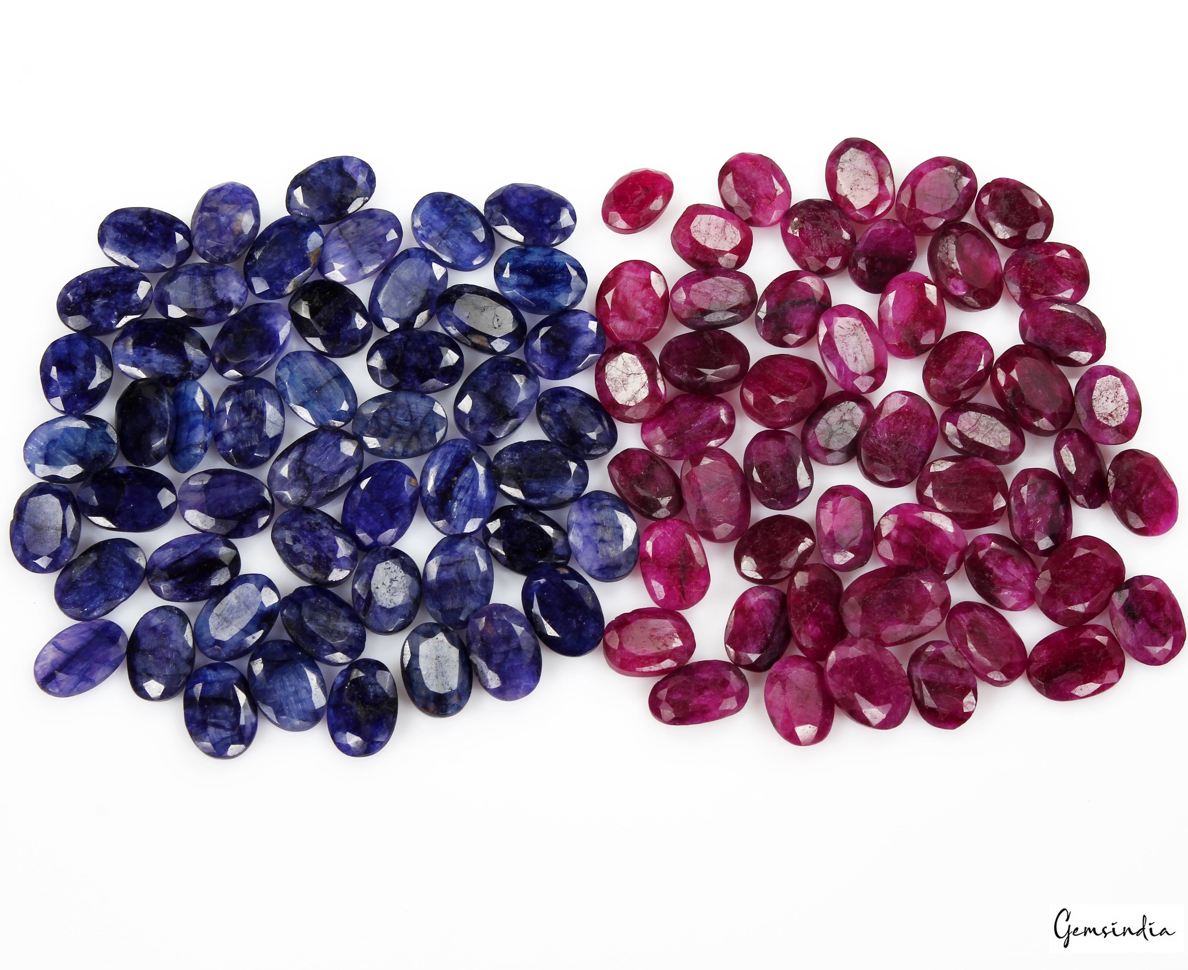 540Ct/100 Pc Natural Red & Blue Beryl Oval Cut 12-16mm Loose Jewelry Making Gems