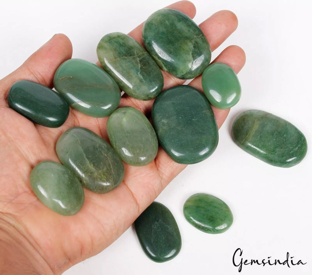 1000 Ct Natural Green Aventurine Oval Cabochon Untreated Loose Gemstones 12 Pcs
