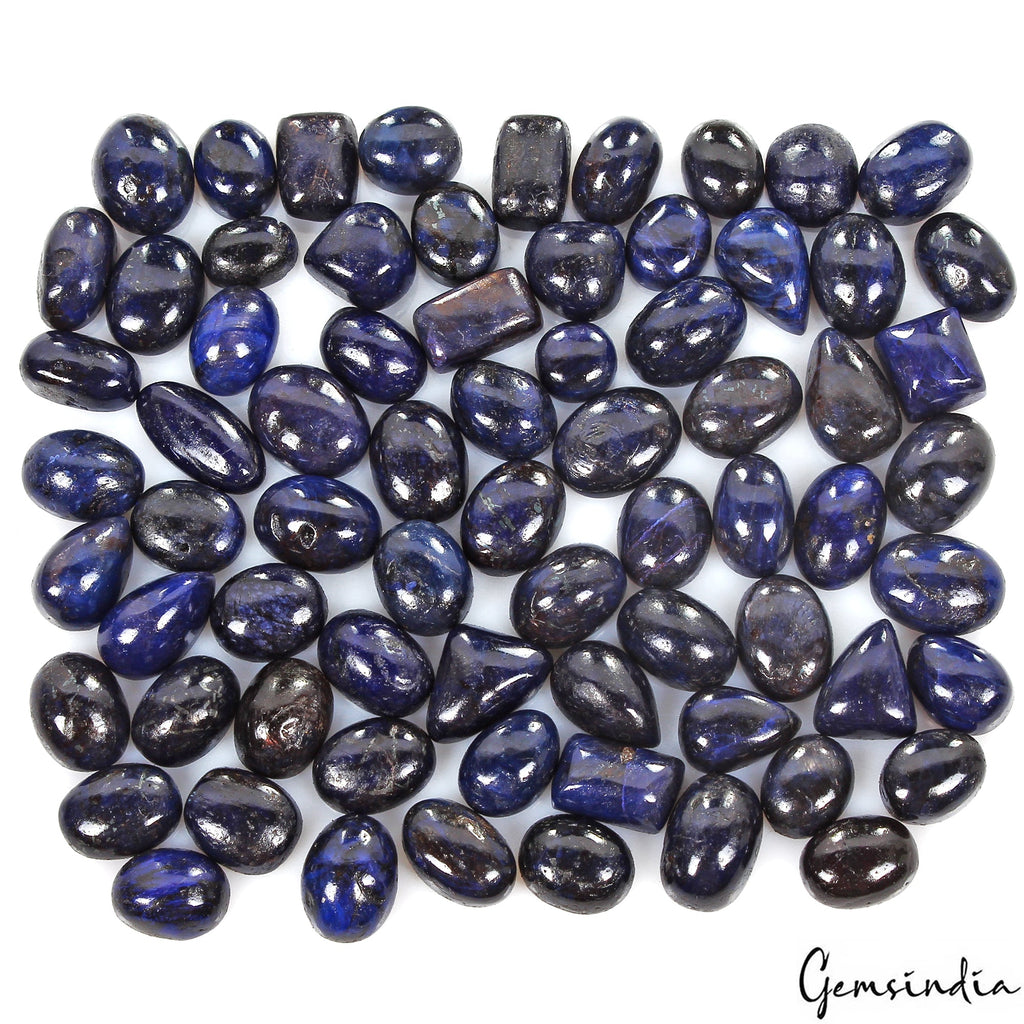 Certified 71 Pcs Natural Blue Sapphire Mix Cab Loose 8mm-15mm jewelry Gemstones