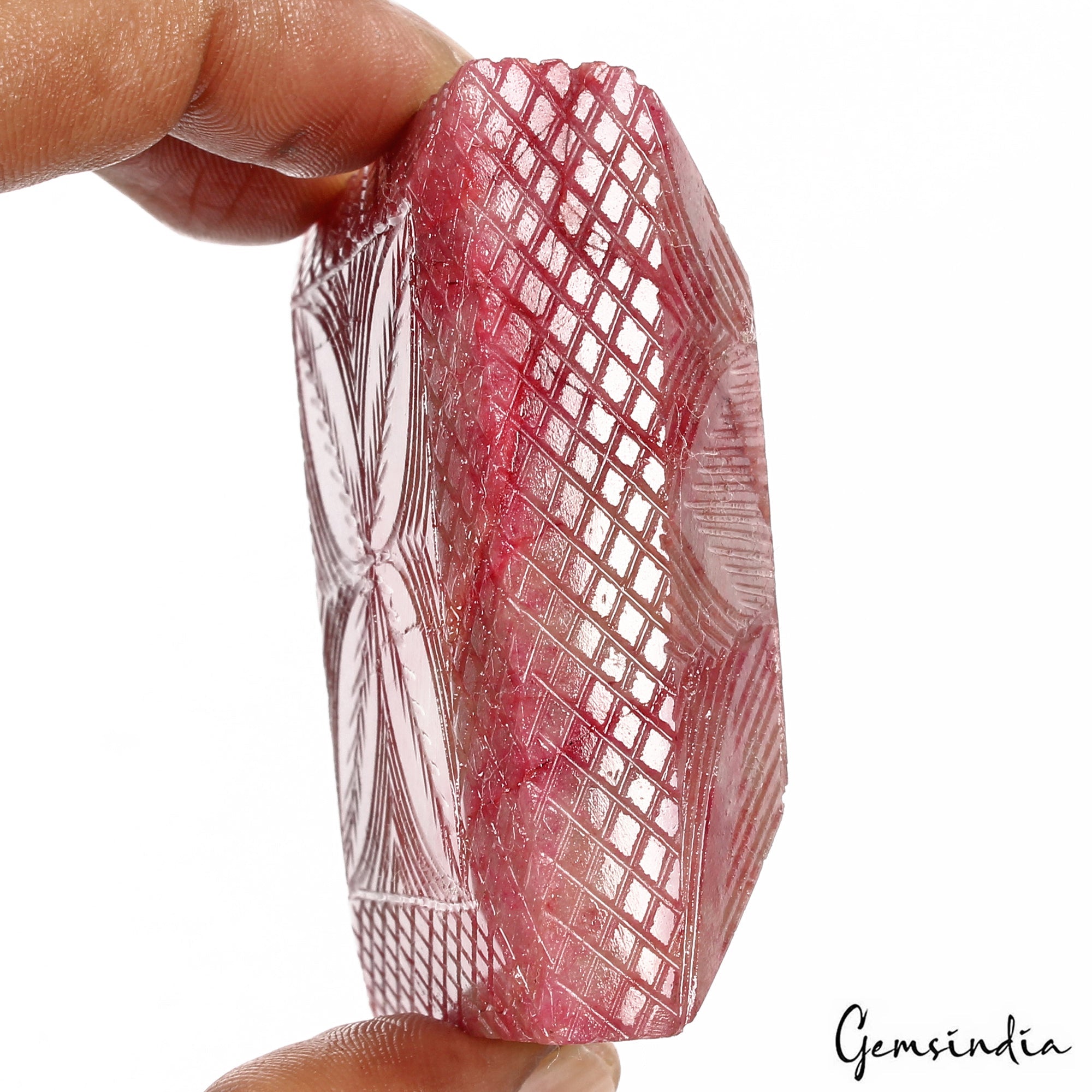 920 Cts Natural Pink Red (Bixbite) Beryl Baguette Cut Carved Huge Size Loose Gem