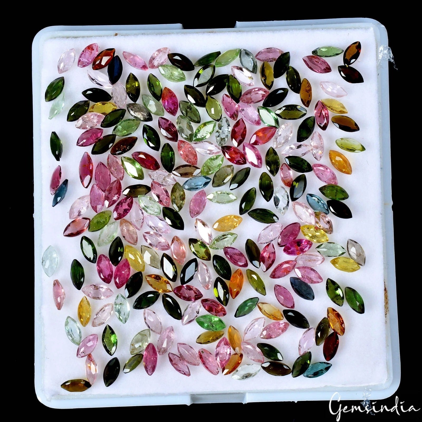 28.50 Ct/200 Pcs Natural Multi Color Tourmaline Marquise Calibrated 5x2.5mm Gems