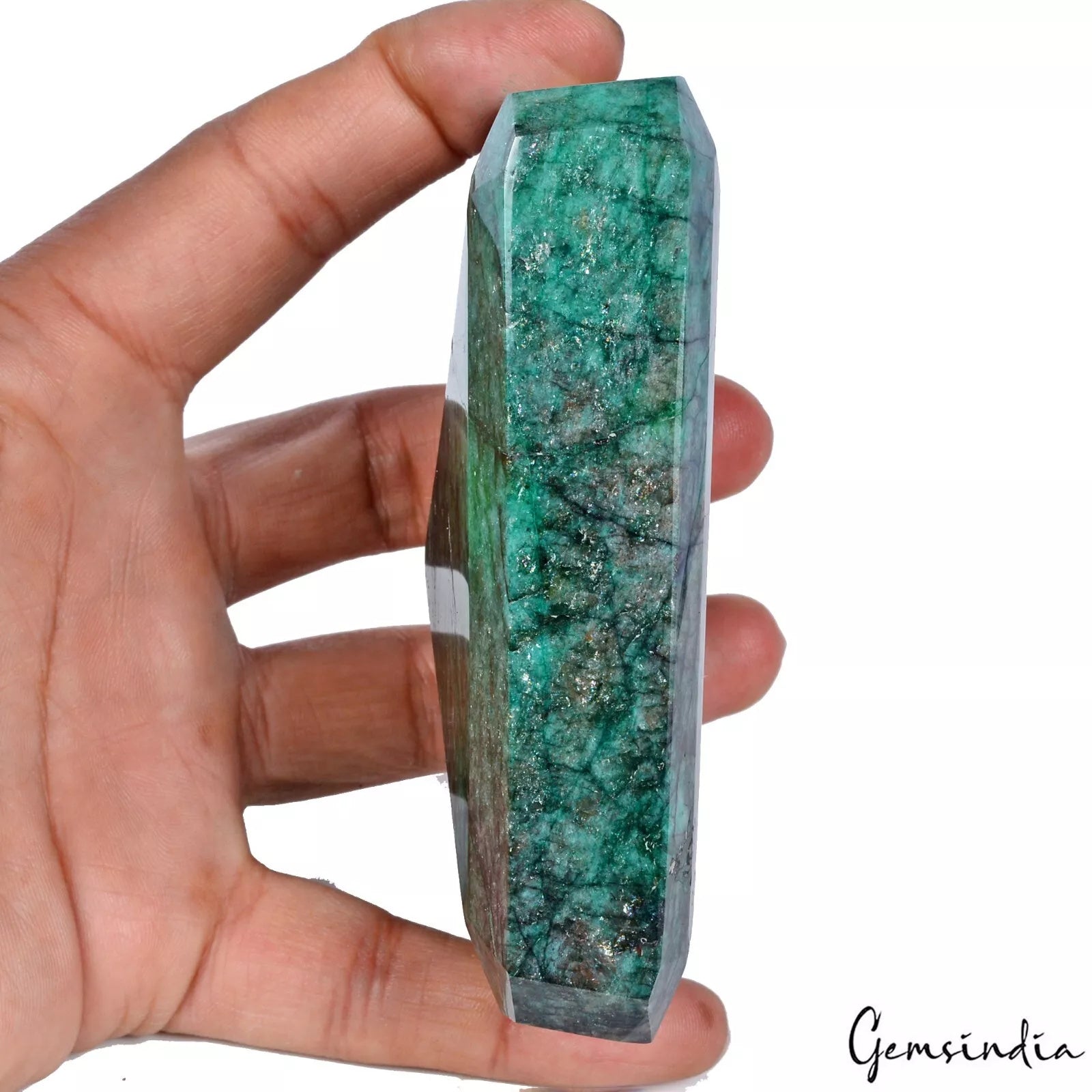 Emerald Loose Gemstone, Octagon, Color Enhanced — 100x79x29 mm, 2410 Ct, Brazil
