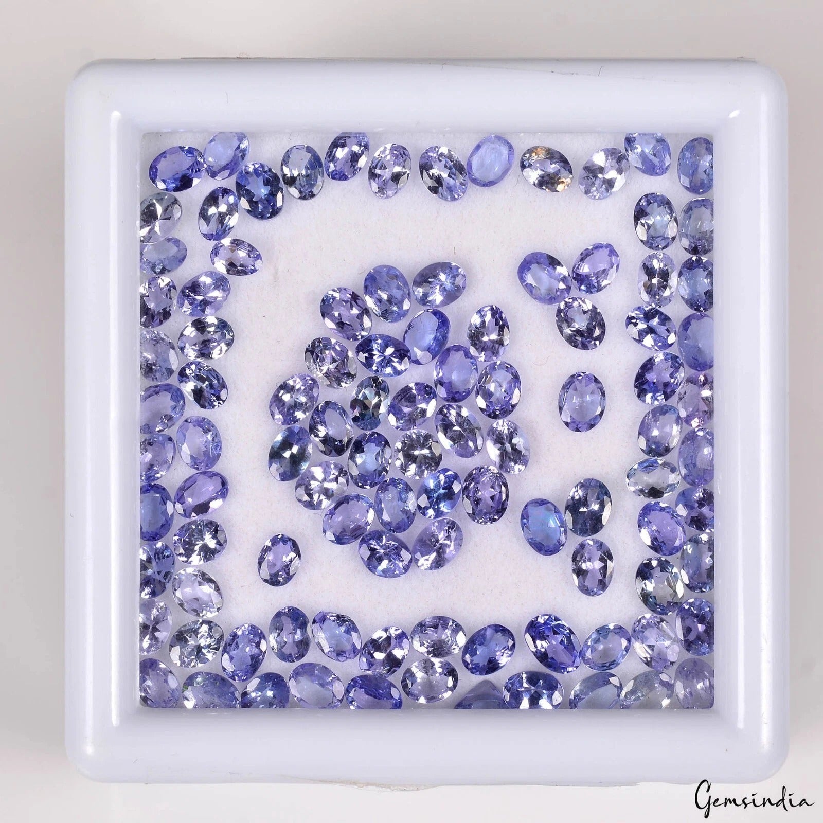 16.30 Ct/100 Pcs Natural Violet Blue Untreated Tanzanite Oval Cut 4x3mm Gems Lot