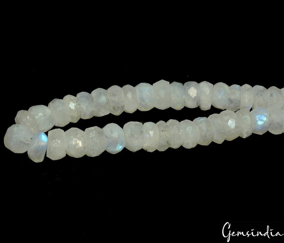 125 Ct Natural Untreated Blue Shine Moonstone Drilled Round Cut Beads Strand 10"