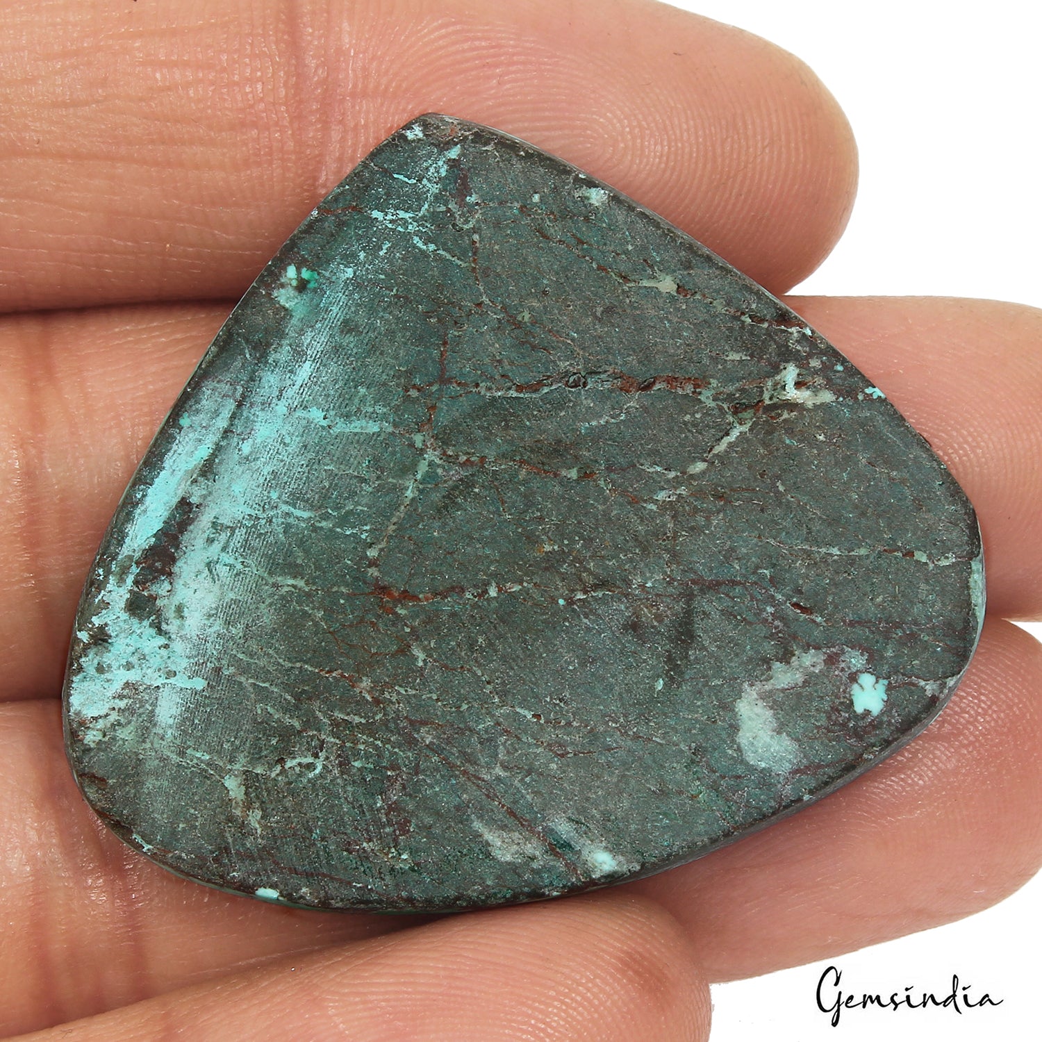 Turquoise Cabochon, Blue — 37 x 43 x 4mm, 61.10 Ct
