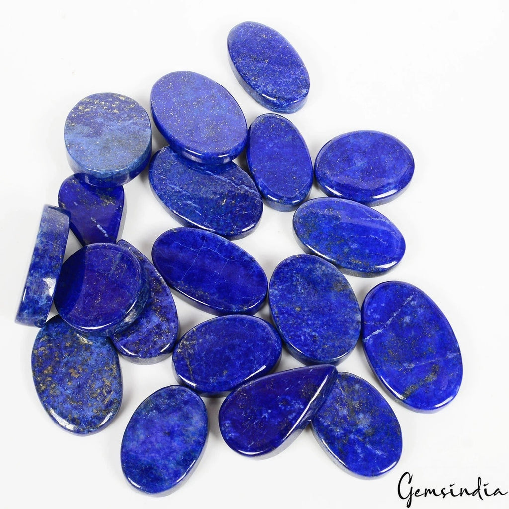 930 Ct/19 Pcs Natural Blue Gold Pyrite Lapis Lazuli Mix Cab Loose Wholesale Gems