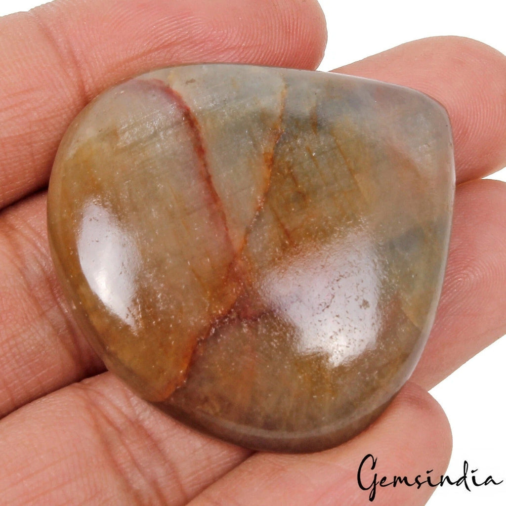 166 Ct Natural Untreated Brown Blue w Red Streak Sapphire Pear Cab Huge Gemstone