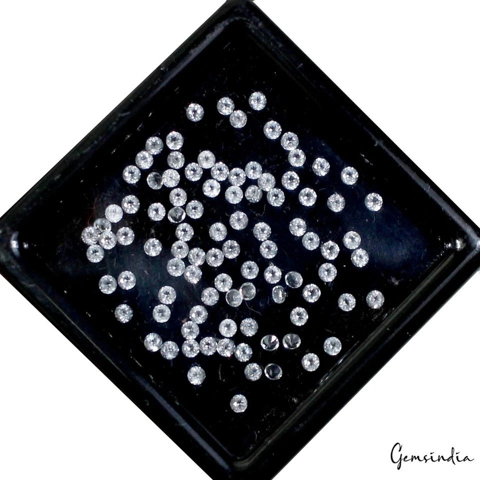 Topaz Lot, Loose Gemstone, Untreated, White — 93 Pieces, 2 mm, 4.00 Ct, Brazil