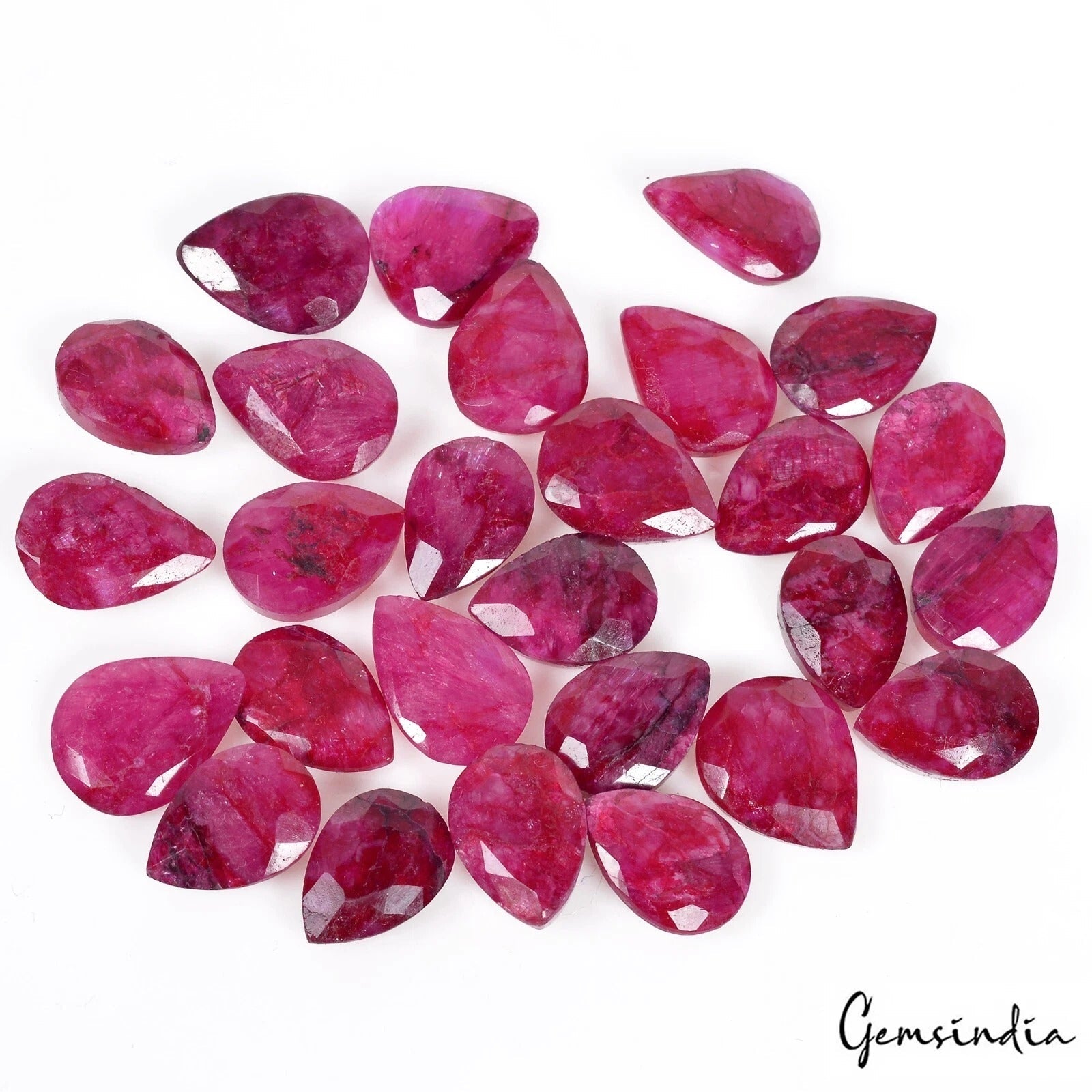 160.80 Ct/27 Pcs Natural Beautiful Pinkish Red Beryl Bixbite Pear Loose Gems Lot